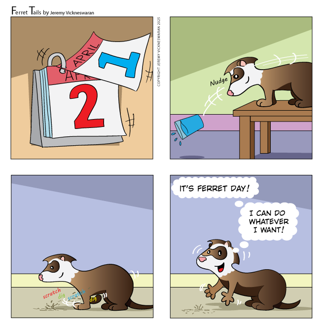 ferret tails April Week 1 cartoon 2025 